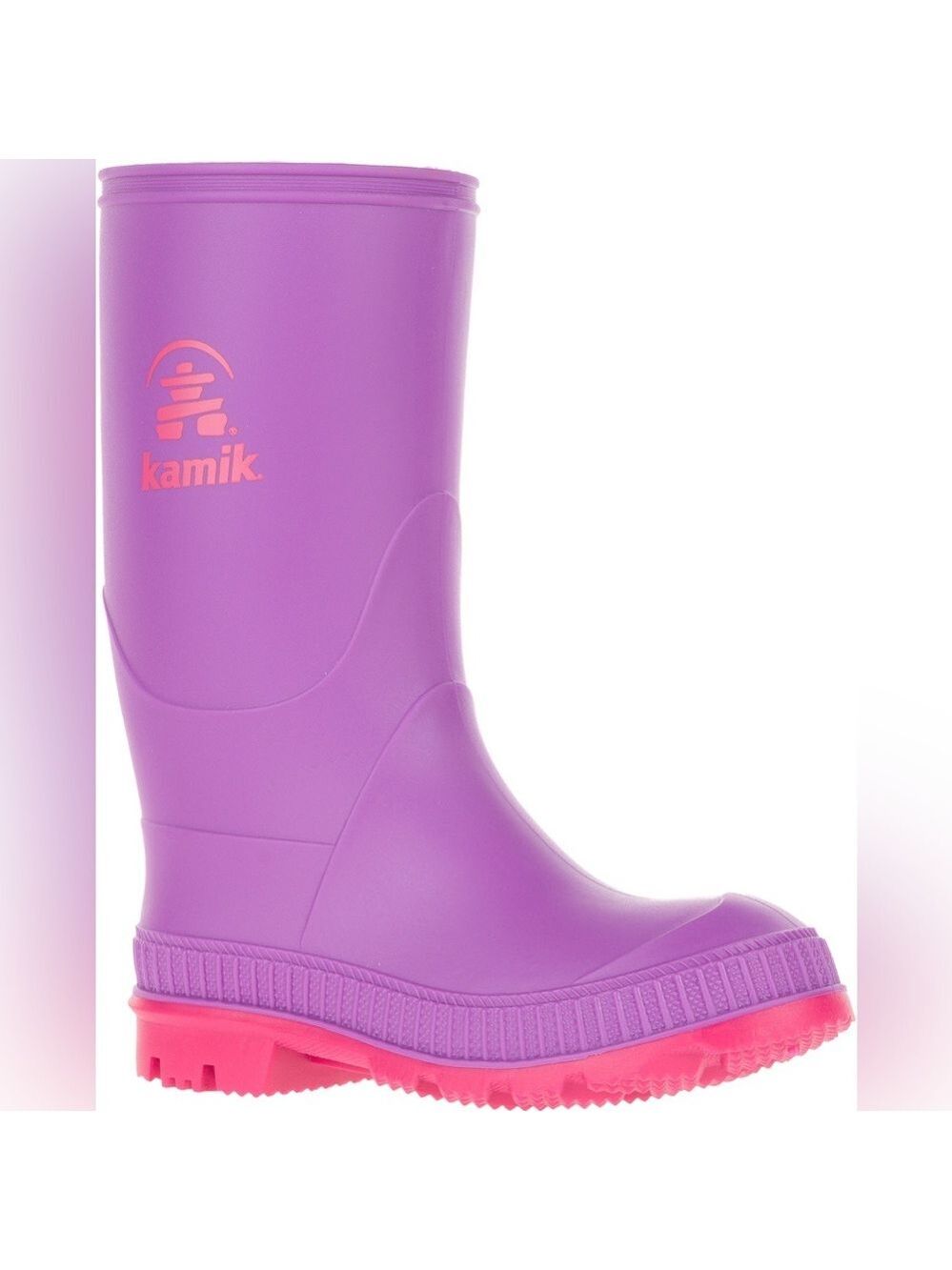Kamik Purple and Pink Kids Rain Boots